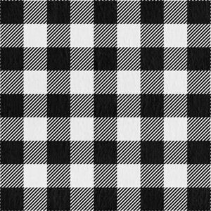 Buffalo Plaid Flannel Black White Sewing Fabric Precut 42-in x 1.5 yd Cotton NEW